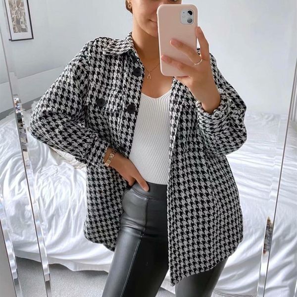 ladies vintage spring autumn pocket oversized plaid jacket women coat streetwear lapel loose outerwear women jacket female 210416, Black;brown
ladies vintage spring autumn pocket oversized plaid jacket women coat streetwear lapel loose outerwear women jacket female 210416, Black;brown