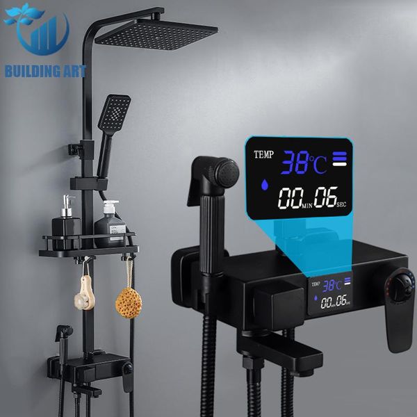 bathroom shower sets black brass thermostatic digital display faucet of showers bidet mixer rain taps set
bathroom shower sets black brass thermostatic digital display faucet of showers bidet mixer rain taps set