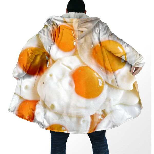 men's wool & blends pizza egg fries potato chips all over 3d printed thick warm overcoat coat hooded cloak for men windproof fleece c, Black
men's wool & blends pizza egg fries potato chips all over 3d printed thick warm overcoat coat hooded cloak for men windproof fleece c, Black