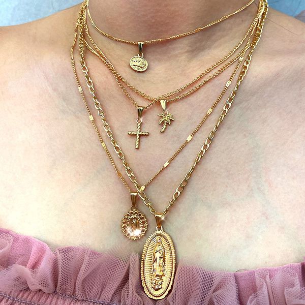designer necklace bohemian vintage multilayer coin portrait pendant for women gold color classic cross statement jewelry gift, Silver
designer necklace bohemian vintage multilayer coin portrait pendant for women gold color classic cross statement jewelry gift, Silver