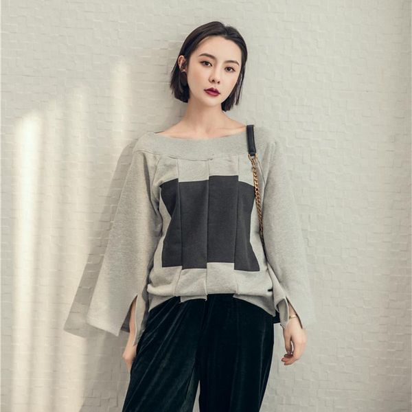 women's hoodies & sweatshirts retro slash neck flare sleeve women vintage slit hit patchwork cotton pullovers loose female sweatshirt, Black
women's hoodies & sweatshirts retro slash neck flare sleeve women vintage slit hit patchwork cotton pullovers loose female sweatshirt, Black