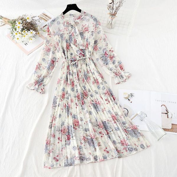 dresses spring vintage print chiffon women boho long sleeve a line pleated floral elegant o neck summer beach vestidos, Black;gray
dresses spring vintage print chiffon women boho long sleeve a line pleated floral elegant o neck summer beach vestidos, Black;gray
