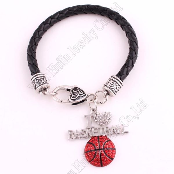 charm bracelets fans favorite sports jewelry drop 1.3"*1.3" inches i love basketball 2d pendant leather chain lobster claw, Golden;silver
charm bracelets fans favorite sports jewelry drop 1.3"*1.3" inches i love basketball 2d pendant leather chain lobster claw, Golden;silver