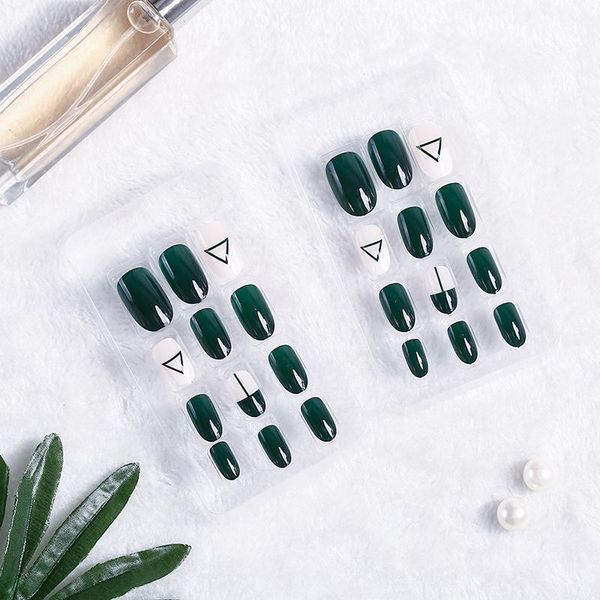 nail art tools 24pcs/set women dark green triangle fake finger nails false lady full tips1, Red;gold
nail art tools 24pcs/set women dark green triangle fake finger nails false lady full tips1, Red;gold