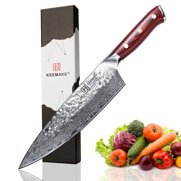 keemake 8 inch chef knife hammer damascus aus-10 stee bade chef kitchen knives g10 hande sharp meat vegetabe cutting toos
keemake 8 inch chef knife hammer damascus aus-10 stee bade chef kitchen knives g10 hande sharp meat vegetabe cutting toos