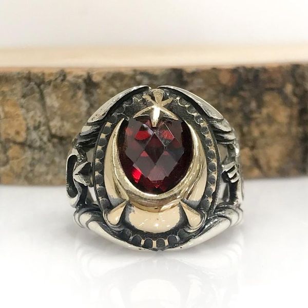 cluster rings the moon stars soldier special mould silver men 's ring, Golden;silver
cluster rings the moon stars soldier special mould silver men 's ring, Golden;silver