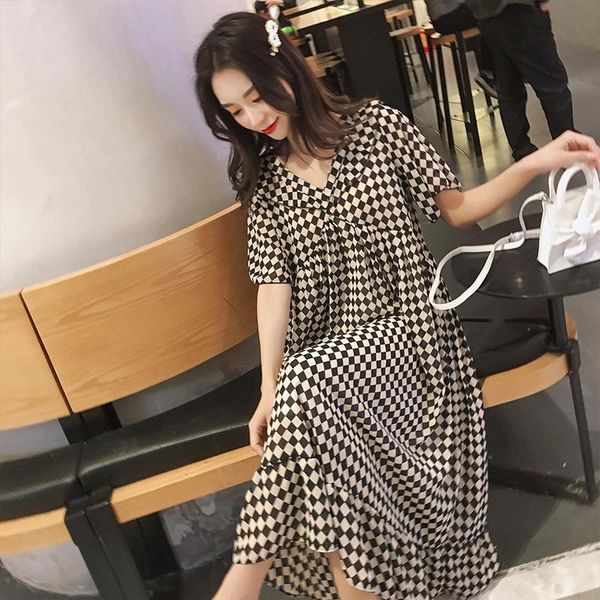 maternity dresses summer chiffon dress short sleeve v-neck plus size pregnant women plaid long loose pregnancy maxi -4xl, White
maternity dresses summer chiffon dress short sleeve v-neck plus size pregnant women plaid long loose pregnancy maxi -4xl, White