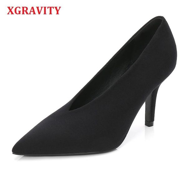 dress shoes xgravity size 34-40 autumn fashion high heel pumps pointed toe women kid suede female v cut ladies a025, Black
dress shoes xgravity size 34-40 autumn fashion high heel pumps pointed toe women kid suede female v cut ladies a025, Black