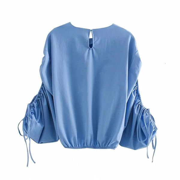 blue long sleeve crew neck women blouses shirts summer designer clothing the women's fashion pleated shirt, White
blue long sleeve crew neck women blouses shirts summer designer clothing the women's fashion pleated shirt, White