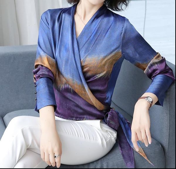 plus size print satin big womens blouses mother autumn chiffon loose, White
plus size print satin big womens blouses mother autumn chiffon loose, White