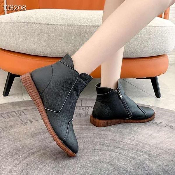 boots genuine leather shoes women autumn winter ankle oxford female rubber zipper platform cowhide, Black
boots genuine leather shoes women autumn winter ankle oxford female rubber zipper platform cowhide, Black