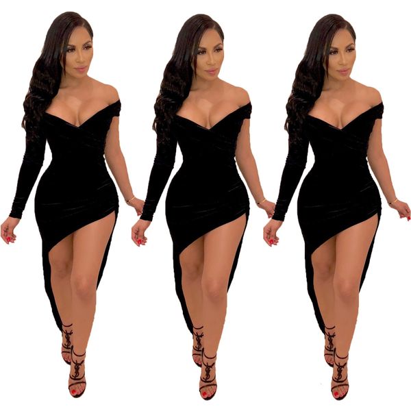 womens designer casual dresses v neck irregular dress mid waist fashion female clothing, Black;gray
womens designer casual dresses v neck irregular dress mid waist fashion female clothing, Black;gray