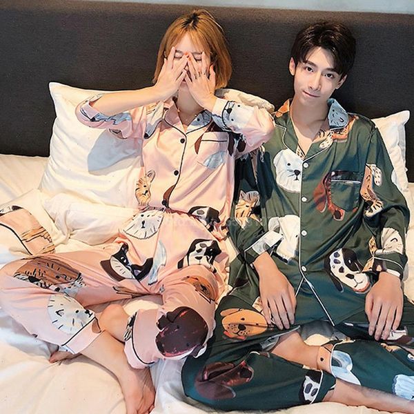 couples men amp satin womens sleepwears pajamas set 2pcs pant dog puppy cartoon silk smooth spring femme sleepwear nightwear, Black;red
couples men amp satin womens sleepwears pajamas set 2pcs pant dog puppy cartoon silk smooth spring femme sleepwear nightwear, Black;red