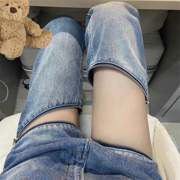 women's jeans web celebrity cowboy wide-legged pants female 2021 tall waist leg zipper can remove loose thin straight, Blue
women's jeans web celebrity cowboy wide-legged pants female 2021 tall waist leg zipper can remove loose thin straight, Blue