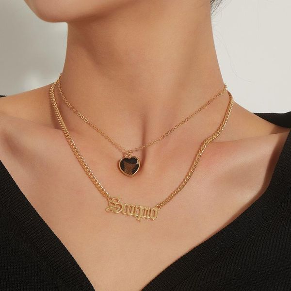pendant necklaces fashion leopard pattern heart love double layer necklace for women personality clavicle letter gift je, Silver
pendant necklaces fashion leopard pattern heart love double layer necklace for women personality clavicle letter gift je, Silver