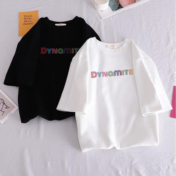 women's t-shirt dynamite harajuku boys ladies korean style o-collar kpop t shirt women clothing t-shirts, White
women's t-shirt dynamite harajuku boys ladies korean style o-collar kpop t shirt women clothing t-shirts, White