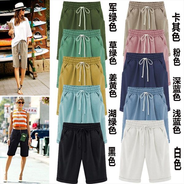 bermuda casual drawstring elastic tousers womens capri clothing large size plus summer, Black;white
bermuda casual drawstring elastic tousers womens capri clothing large size plus summer, Black;white