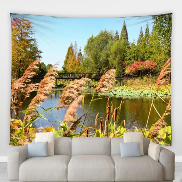 tapestries autumn garden scenery big tapestry pond flowers plants birds small bridge bamboo home decor wall hanging blankets bedside murals
tapestries autumn garden scenery big tapestry pond flowers plants birds small bridge bamboo home decor wall hanging blankets bedside murals
