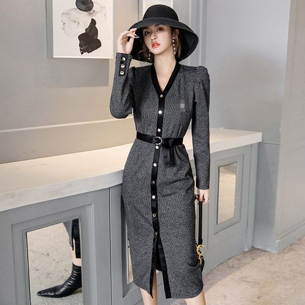 spring office lady bodycon pencil dress women single breasted v-neck long sleeve dress fashion sheath ol dress 210514, Black;gray
spring office lady bodycon pencil dress women single breasted v-neck long sleeve dress fashion sheath ol dress 210514, Black;gray