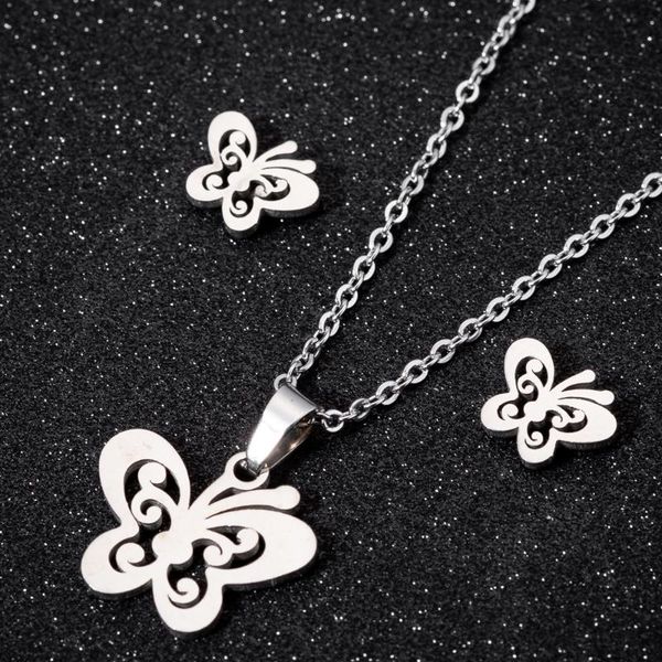 earrings & necklace minimalist stud earring choker gifts for women butterfly chains bling hip hop pendant jewelry set metalic steel bijoux, Silver
earrings & necklace minimalist stud earring choker gifts for women butterfly chains bling hip hop pendant jewelry set metalic steel bijoux, Silver