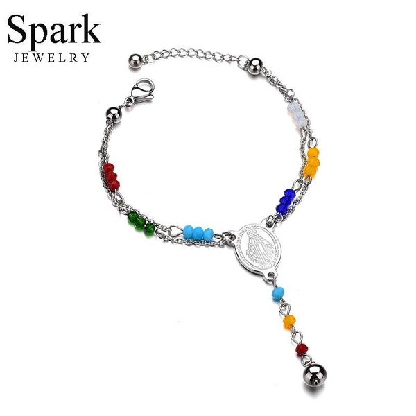 charm bracelets spark religious virgin mary pendant amulet stainless steel double layer adjustable beads chain bracelet for women gift, Golden;silver
charm bracelets spark religious virgin mary pendant amulet stainless steel double layer adjustable beads chain bracelet for women gift, Golden;silver