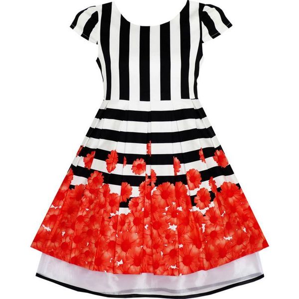 girl's dresses girls dress black white striped red flower organza hem party 2021 summer princess wedding kids clothes size 7-14 pageant, Red;yellow
girl's dresses girls dress black white striped red flower organza hem party 2021 summer princess wedding kids clothes size 7-14 pageant, Red;yellow