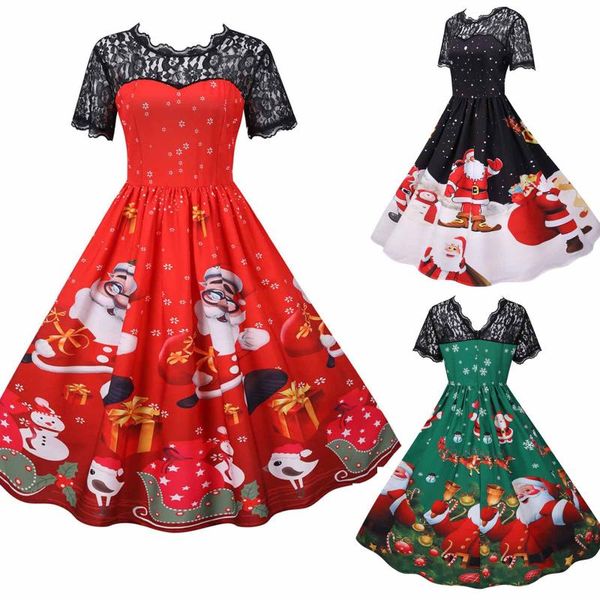 casual dresses christmas women atumn 2021 vintage gown party dress short sleeve o-neck printing women's, Black;gray
casual dresses christmas women atumn 2021 vintage gown party dress short sleeve o-neck printing women's, Black;gray