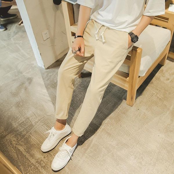 sometwoblack men's linen pants 2021 ankle-length cropped mens joggers casual pencil trousers 1130, Black
sometwoblack men's linen pants 2021 ankle-length cropped mens joggers casual pencil trousers 1130, Black