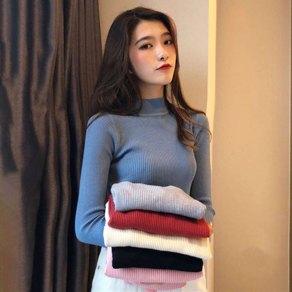 women's sweaters hoodies semi turtleneck autumn and winter korean version ins tide lazy style slim knit bottom coat long sleeve clothes, White;black
women's sweaters hoodies semi turtleneck autumn and winter korean version ins tide lazy style slim knit bottom coat long sleeve clothes, White;black