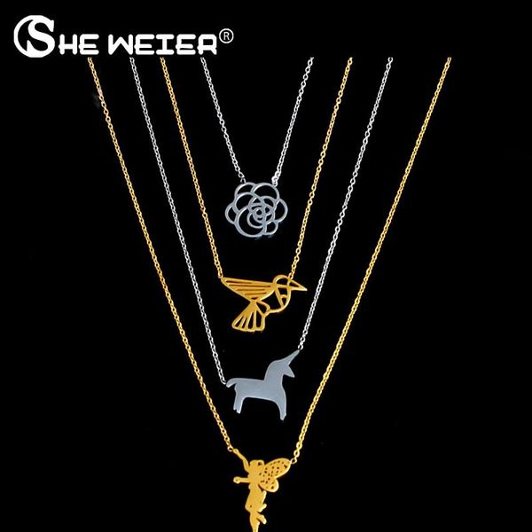 pendant necklaces she weier fashion stainless steel necklace chain jewelry accessories for women choker female friends, Silver
pendant necklaces she weier fashion stainless steel necklace chain jewelry accessories for women choker female friends, Silver