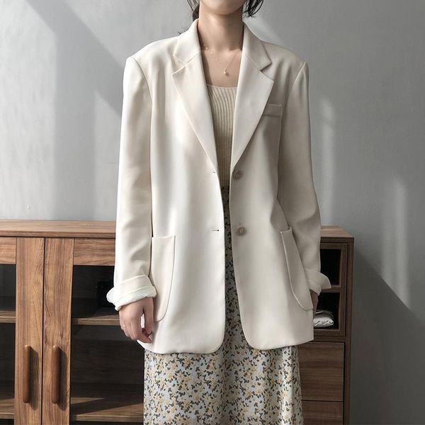 women's suits & blazers autumn solid for women elegant korean style vintage notched fashion blazer 2021 office ladies y2k cottagecore, White;black
women's suits & blazers autumn solid for women elegant korean style vintage notched fashion blazer 2021 office ladies y2k cottagecore, White;black