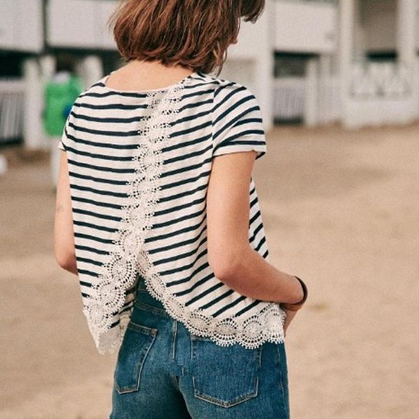 lace patchwork t shirt women short sleeve round collar stripe cotton elegant 2021 chic summer casual femme tee women's t-shirt, White
lace patchwork t shirt women short sleeve round collar stripe cotton elegant 2021 chic summer casual femme tee women's t-shirt, White
