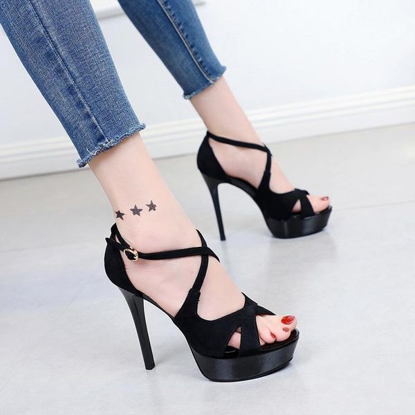 sandals cross-buckle high-heeled waterproof platform stiletto women's shoes 2021 summer, Black
sandals cross-buckle high-heeled waterproof platform stiletto women's shoes 2021 summer, Black