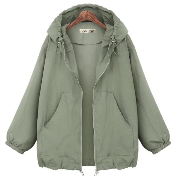 women's jackets 2021 hooded spring autumn causal windbreaker women basic jacket coats zipper loose famale oversize, Black;brown
women's jackets 2021 hooded spring autumn causal windbreaker women basic jacket coats zipper loose famale oversize, Black;brown