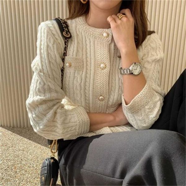 women's knits & tees 2021 elegant women o-neck knitted cardigans single-breasted slim twisted sweater female autumn outwear h479, White
women's knits & tees 2021 elegant women o-neck knitted cardigans single-breasted slim twisted sweater female autumn outwear h479, White