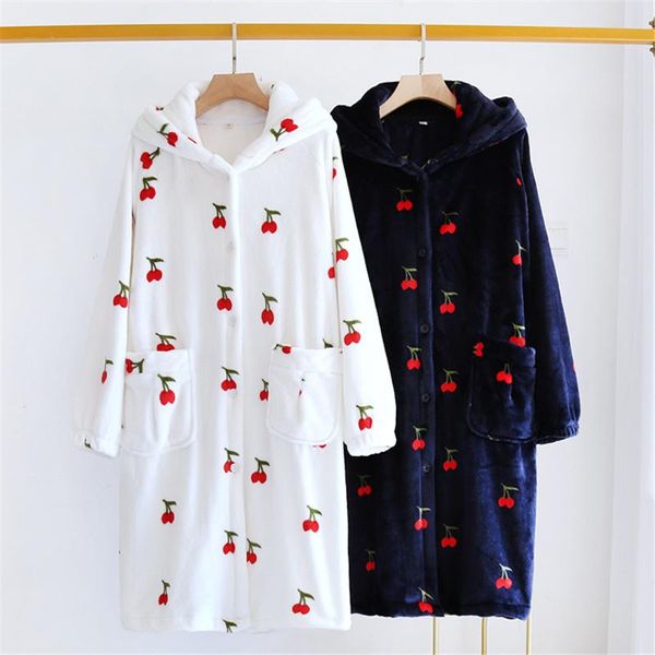 women's sleepwear autumn and winter flannel women robe thickened long warm cute print bathrobe ladies nightgown home pajamas pants suit, Black;red
women's sleepwear autumn and winter flannel women robe thickened long warm cute print bathrobe ladies nightgown home pajamas pants suit, Black;red