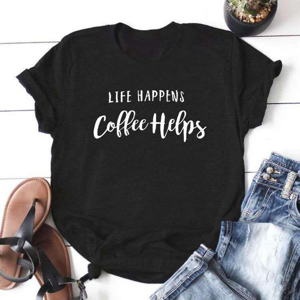women's t-shirt coffee helps funny t shirts women short sleeve o-neck cotton tshirt loose tee shirt femme black & white
women's t-shirt coffee helps funny t shirts women short sleeve o-neck cotton tshirt loose tee shirt femme black & white