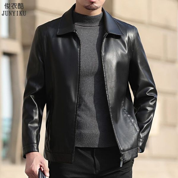 men's clothing 4xl mens jackets business casual middle-aged leather winter jacket coat fur & faux, Black
men's clothing 4xl mens jackets business casual middle-aged leather winter jacket coat fur & faux, Black