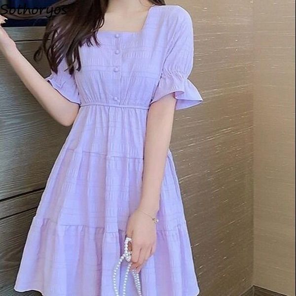 casual dresses short puff sleeve solid square collar a-line high waist ruffles summer fashion female vestidos korean style chic, Black;gray
casual dresses short puff sleeve solid square collar a-line high waist ruffles summer fashion female vestidos korean style chic, Black;gray