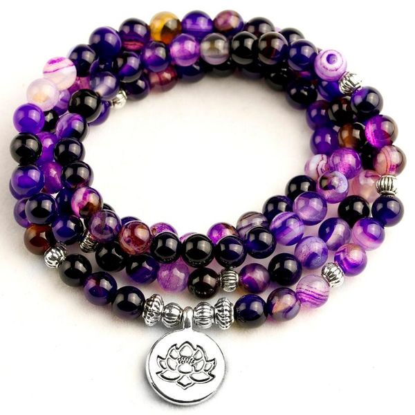 beaded, strands women's bracelet bright purple line beads with lotus om buddha charm yoga 108 mala 6mm necklace men drop, Black
beaded, strands women's bracelet bright purple line beads with lotus om buddha charm yoga 108 mala 6mm necklace men drop, Black