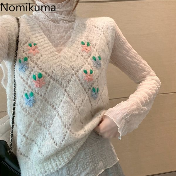 nomikuma flower embroidery sweater vest women v neck sleeveless knit waist coat female casual sweet pullover jackets chic 210514, White
nomikuma flower embroidery sweater vest women v neck sleeveless knit waist coat female casual sweet pullover jackets chic 210514, White