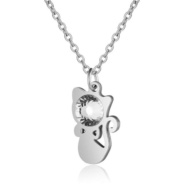 pendant necklaces fnixtar stainless steel cat charm necklace for women 7mm crystal stone never tarnish real 316 jewelry, Silver
pendant necklaces fnixtar stainless steel cat charm necklace for women 7mm crystal stone never tarnish real 316 jewelry, Silver