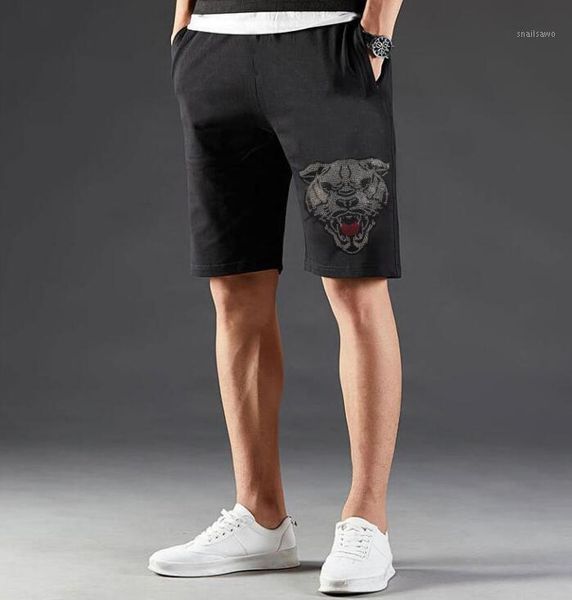 men's shorts cotton short pant rhinestones hip hop streetwear men drill, White;black
men's shorts cotton short pant rhinestones hip hop streetwear men drill, White;black