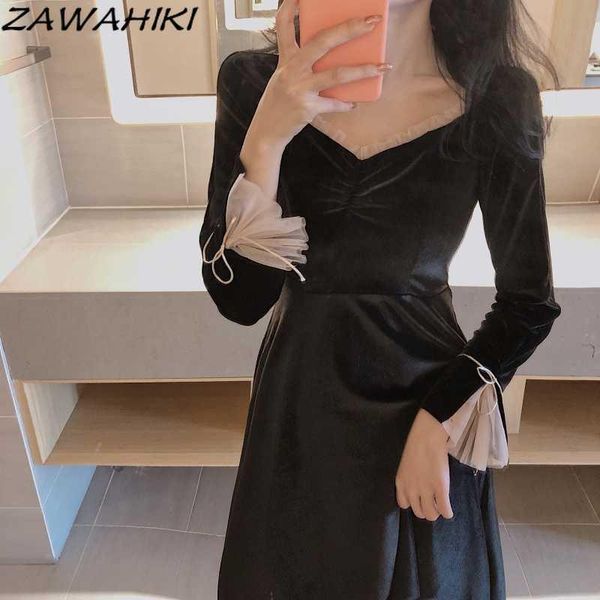 casual dresses zawahiki korean chic vintage elegant robe femme autumn 2021 square collar long sleeve slim waist a-line dress vestidos, Black;gray
casual dresses zawahiki korean chic vintage elegant robe femme autumn 2021 square collar long sleeve slim waist a-line dress vestidos, Black;gray
