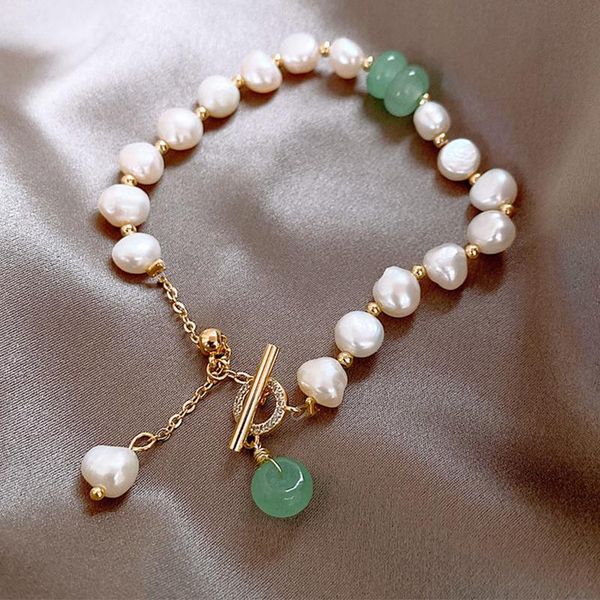 charm bracelets classic fashion natural stone pearl pendant bracelet for woman exquisite lucky cuff anniversary gift luxury jewelry, Golden;silver
charm bracelets classic fashion natural stone pearl pendant bracelet for woman exquisite lucky cuff anniversary gift luxury jewelry, Golden;silver