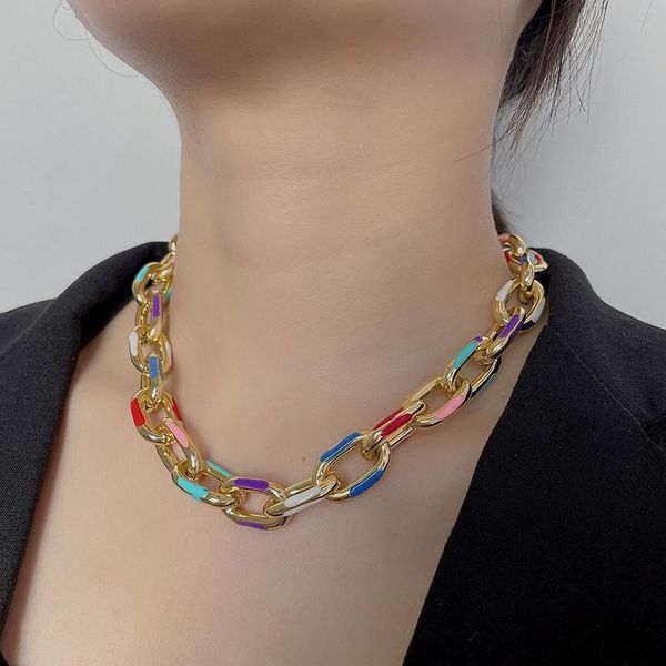 chains bohemian colorful painted aluminum chain charm necklace jewelry for women fashion trendy cross bangle bracelet, Silver
chains bohemian colorful painted aluminum chain charm necklace jewelry for women fashion trendy cross bangle bracelet, Silver