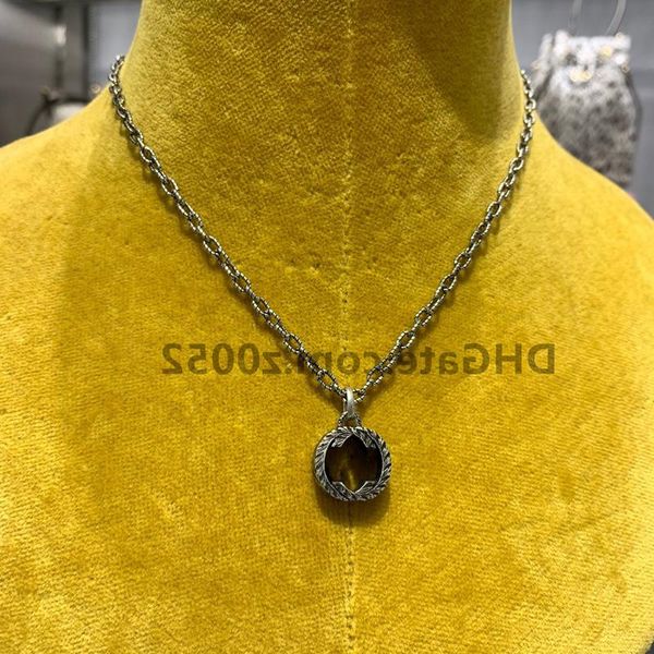 Image of Paris Vintage 925 Sterling Silver Round Pendant Necklace Lady Choker Circle brands designer Necklaces For Men Women 2022 Charm Jewelry G