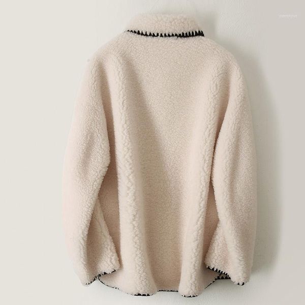 women's fur & faux 2021 winter woman thicken warm teddy jacket coat female casual fashion lamb real overcoat ladies loose outerwear q18, Black
women's fur & faux 2021 winter woman thicken warm teddy jacket coat female casual fashion lamb real overcoat ladies loose outerwear q18, Black
