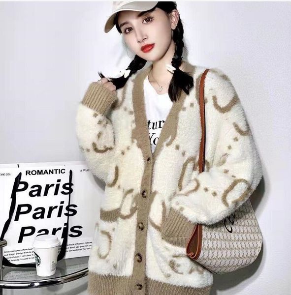 women autumn winter letter cardigan sweater loose outerwear knitwear long coat long sleeve women's clothing, White;black
women autumn winter letter cardigan sweater loose outerwear knitwear long coat long sleeve women's clothing, White;black
