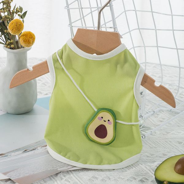 puppies dogs spring and summer new thin breathable green avocado bag vest cat two legged clothing pet clothes 
puppies dogs spring and summer new thin breathable green avocado bag vest cat two legged clothing pet clothes